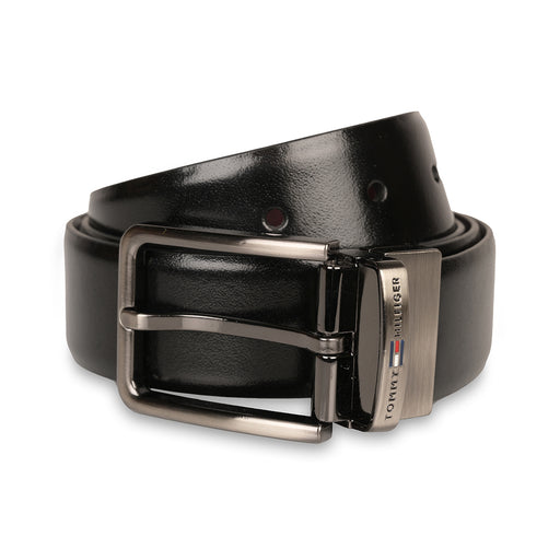 Tommy Hilfiger Troy Men Leather Reversible Belt Black