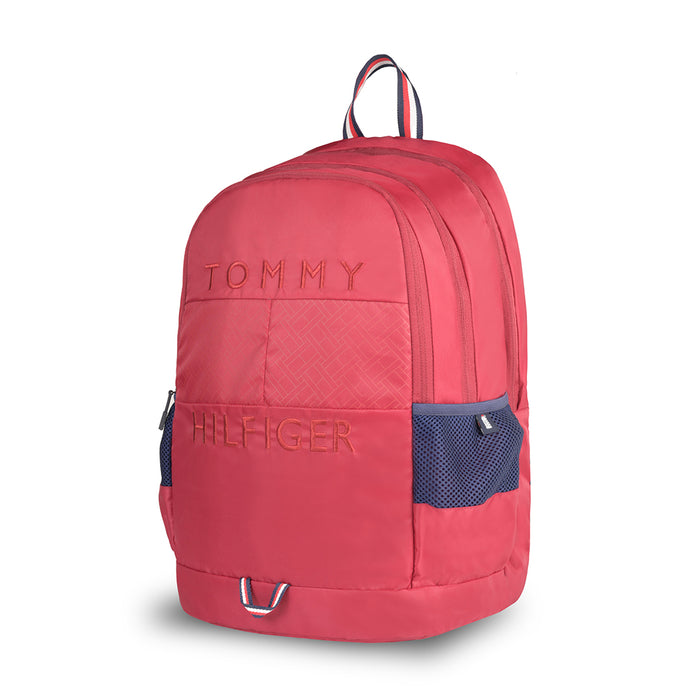 Tommy Hilfiger Cortez Unisex Polyester Laptop Backpack  Burgundy