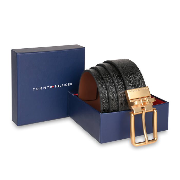 Tommy Hilfiger Creswood Men Leather Reversible Belt Black