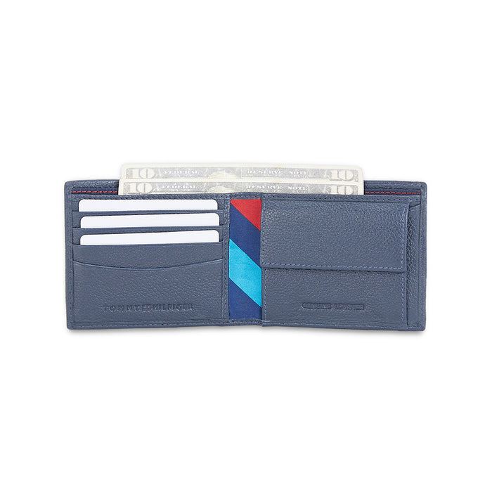 Tommy Hilfiger Cannobio Mens Leather Global Coin Wallet Navy