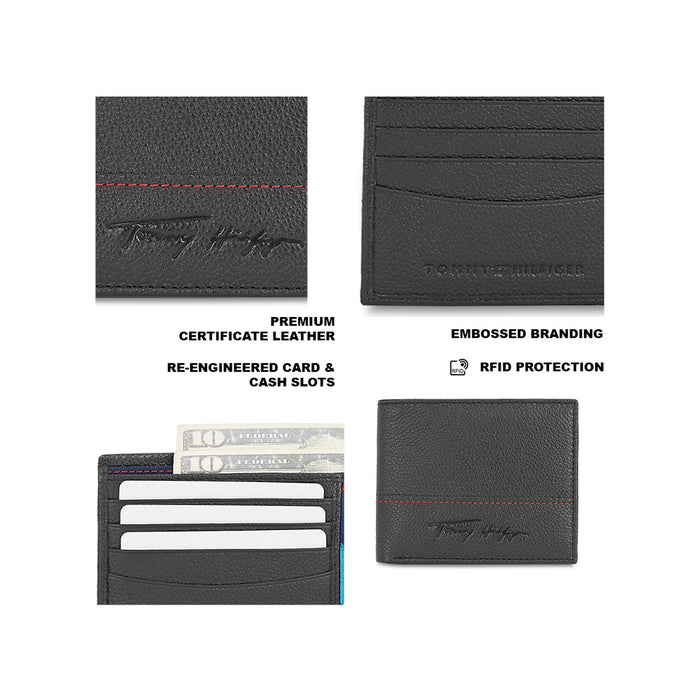 Tommy Hilfiger Cannobio Mens Leather Global Coin Wallet Black