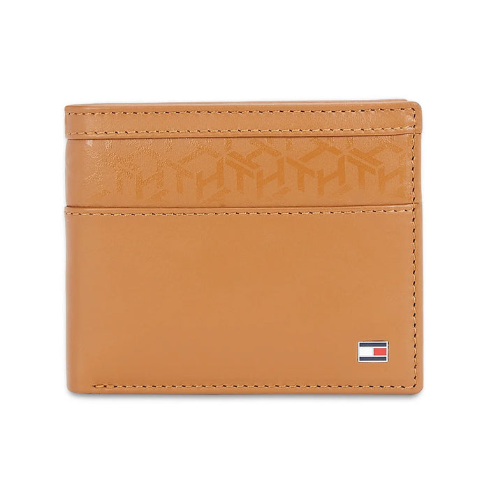 Tommy Hilfiger Bellagio Mens Leather Global Coin Wallet-Tan