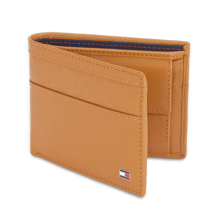 Tommy Hilfiger Bellagio Mens Leather Global Coin Wallet-Tan