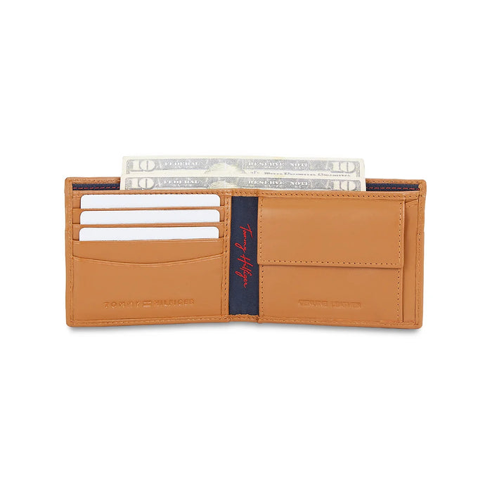 Tommy Hilfiger Bellagio Mens Leather Global Coin Wallet-Tan