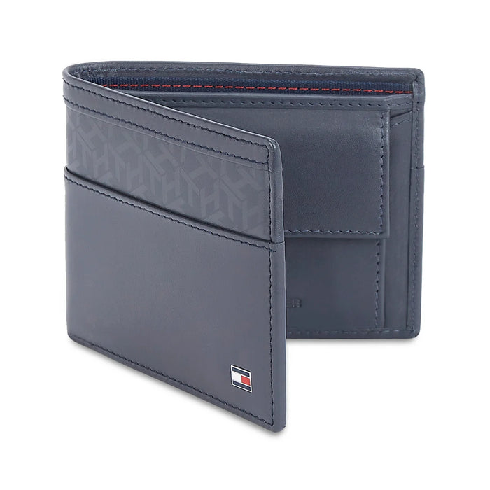 Tommy Hilfiger Bellagio Mens Leather Global Coin Wallet-Navy