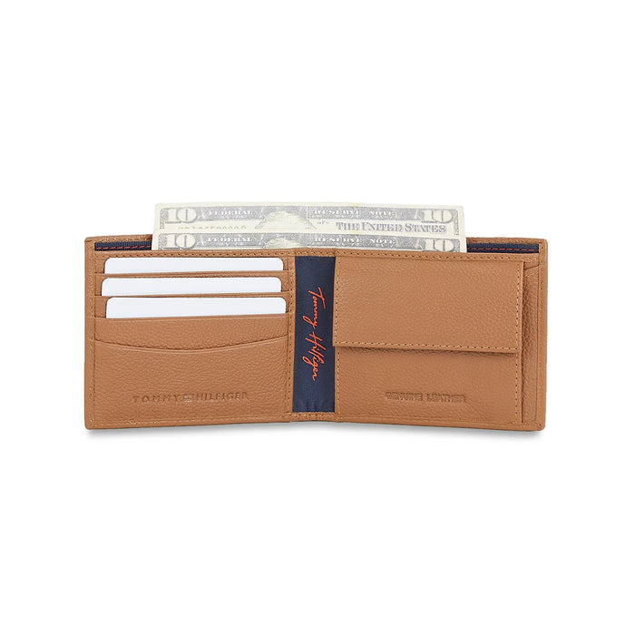 Tommy Hilfiger Varenna Mens Leather Global Coin Wallet-Tan