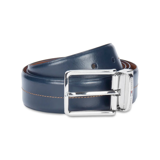 Tommy Hilfiger Aberdeen Men's Reversible Leather Belt-Navy-Tan