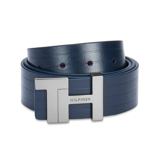 Tommy Hilfiger Carlisle Men's Reversible Leather Belt-Navy-Tan