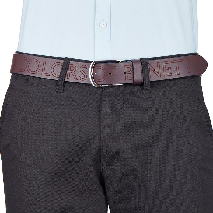 UCB Castor Men's Leather Reversible Belt Brwon