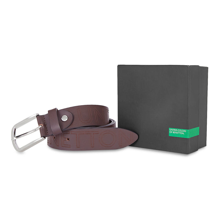 UCB Castor Men's Leather Reversible Belt Brwon