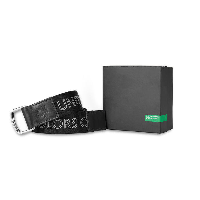 United Colors of Benetton Quinto Men's Leather Non Reversible Belt-black