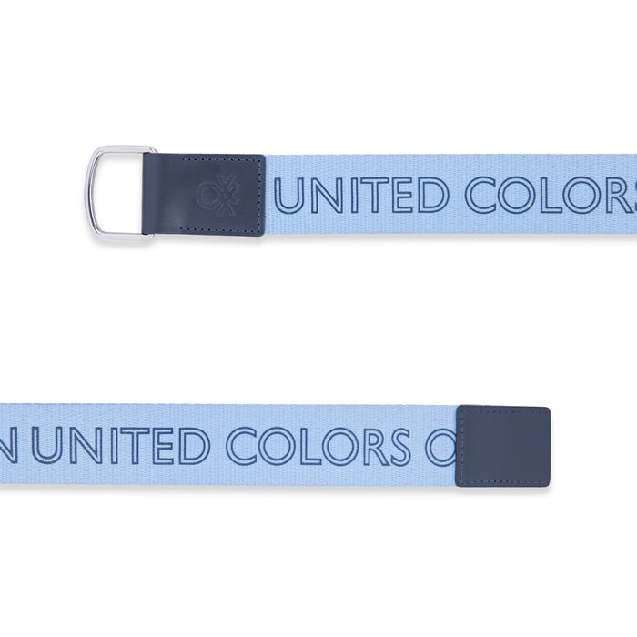 United Colors of Benetton Quinto Men's Leather Non Reversible Belt-blue