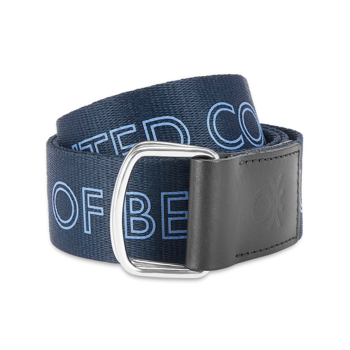 United Colors of Benetton Quinto Men's Leather Non Reversible Belt-Blue