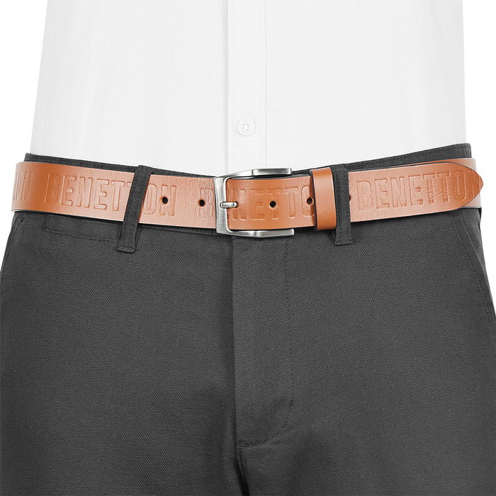 UCB Costa Men's Leather Non Reversible Belt Tan