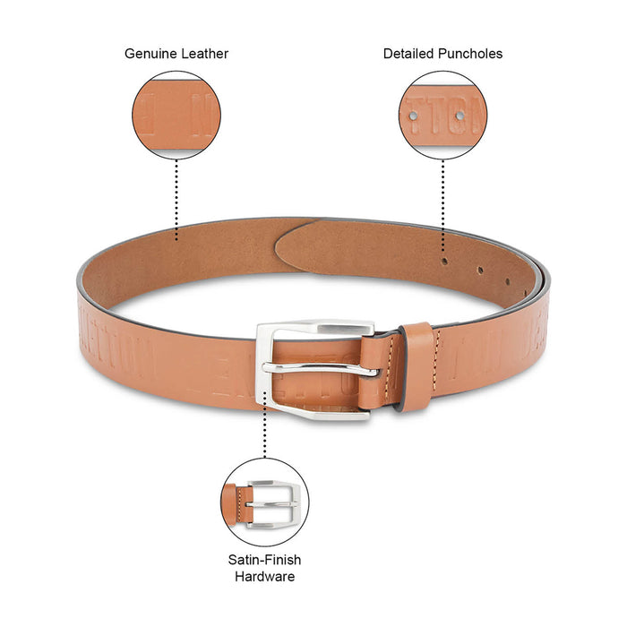 UCB Costa Men's Leather Non Reversible Belt Tan