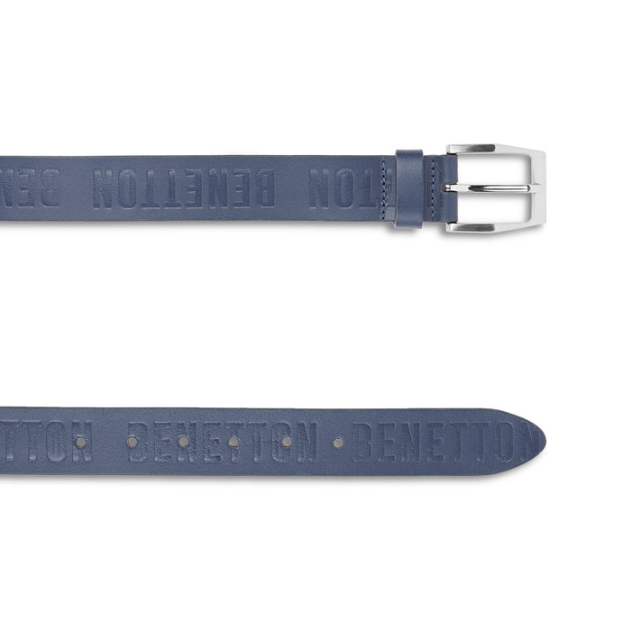 United Colors of Benetton Costa Men's Leather Non-Reversible Belt-Navy