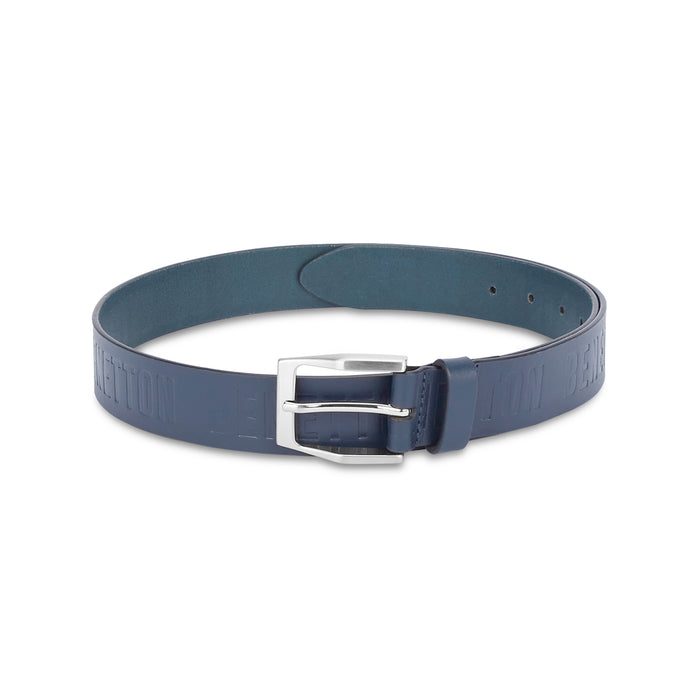 United Colors of Benetton Costa Men's Leather Non-Reversible Belt-Navy