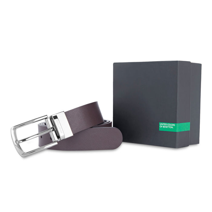 United Colors of Benetton Jenner Men's Leather Reversible Belt-brown