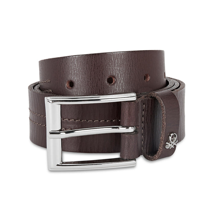 UCB Cavier Men's Leather Non Reversible Belt Army Brown