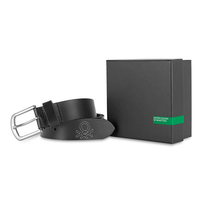 United Colors of Benetton Bradano Men’s Non-Reversible Leather Belt-Black