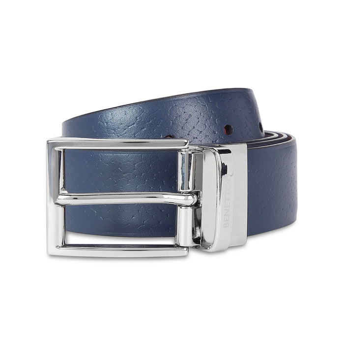 United Colors of Benetton Furbo Men's Leather Reversible Belt Navy