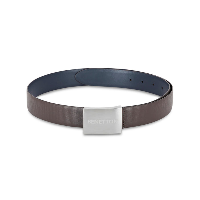 United Colors of Benetton Gatto Men's Leather Reversible Belt Brown