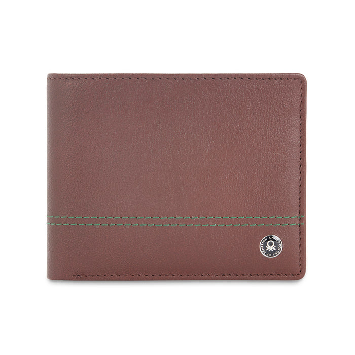 United Colors of Benetton Roque Men's Leather Global Coin Wallet-brown