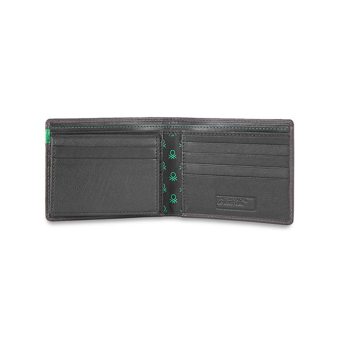 United Colors of Benetton Corvin Men's Leather Passcase Wallet Brown