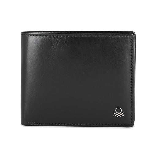 UCB Brenon Men's Leather Global Coin Wallet Black