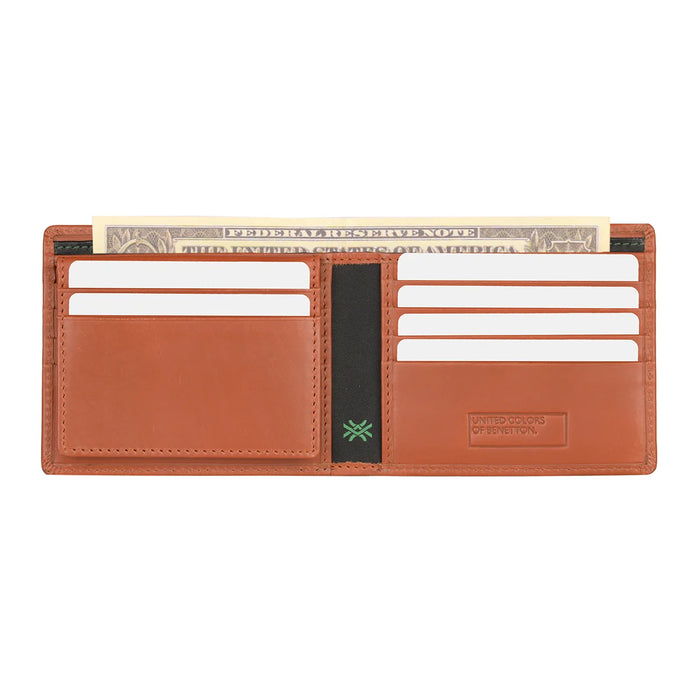 UCB Bron Men's Leather Passcase Wallet tan