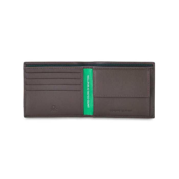 United Colors of Benetton Castriel Men’s Global Coin Leather Wallet-Brown