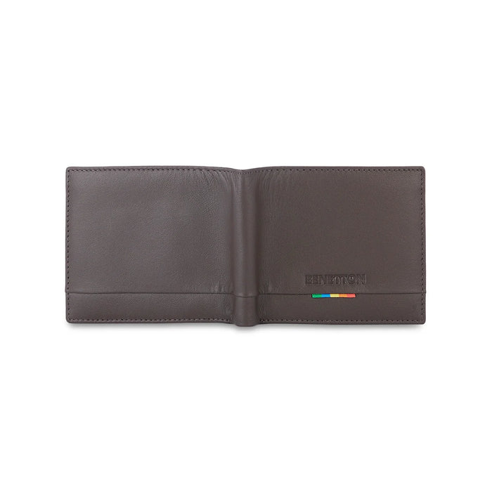 United Colors of Benetton Castriel Men’s Global Coin Leather Wallet-Brown