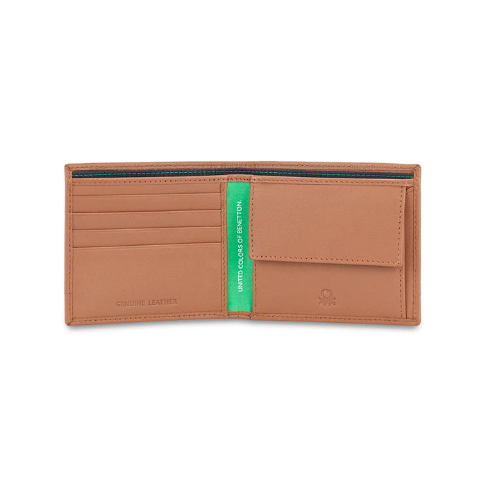 United Colors of Benetton Castriel Men’s Global Coin Leather Wallet-Brown
