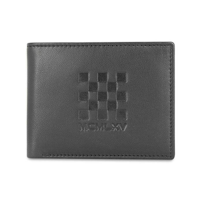 UCB Eagen Men's Leather Global Coin Wallet Black