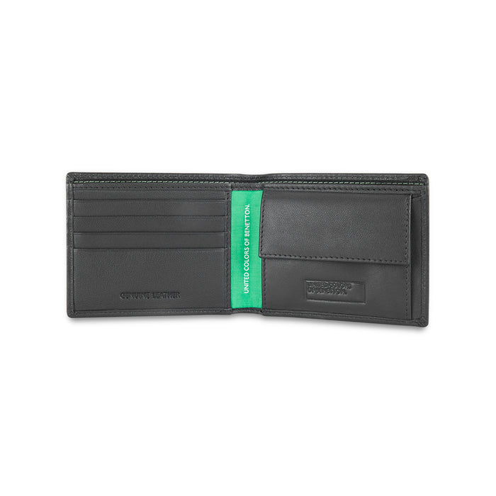 UCB Eagen Men's Leather Global Coin Wallet Black