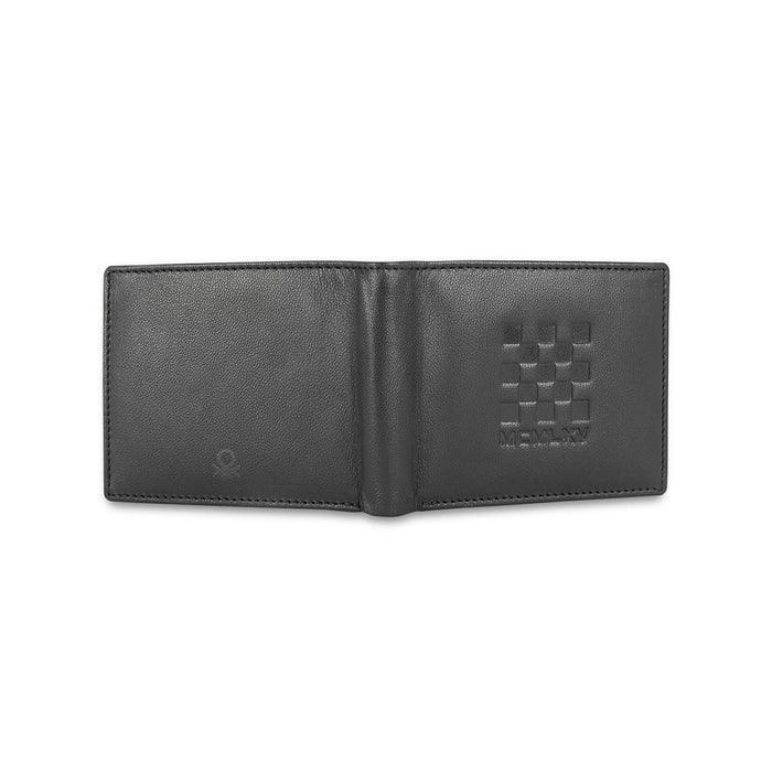 UCB Eagen Men's Leather Global Coin Wallet Black