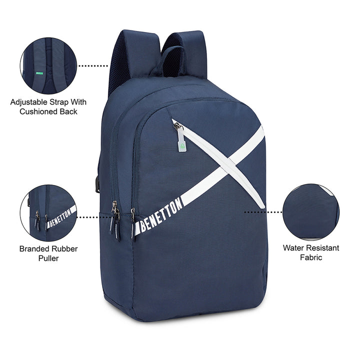 United Colors of Benetton Darnell Non Laptop Backpack-Navy