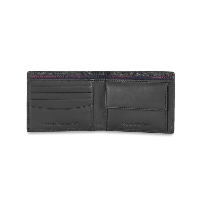 Tommy Hilfiger Harstad Mens Leather Global Coin Wallet-Black