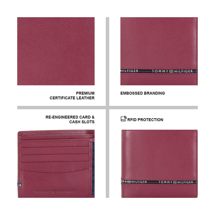 Tommy Hilfiger Larvik Men's Leather Wallet-wine