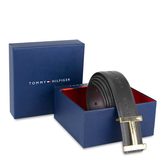 Tommy Hilfiger Avignon Men's Reversible Leather Belt-black