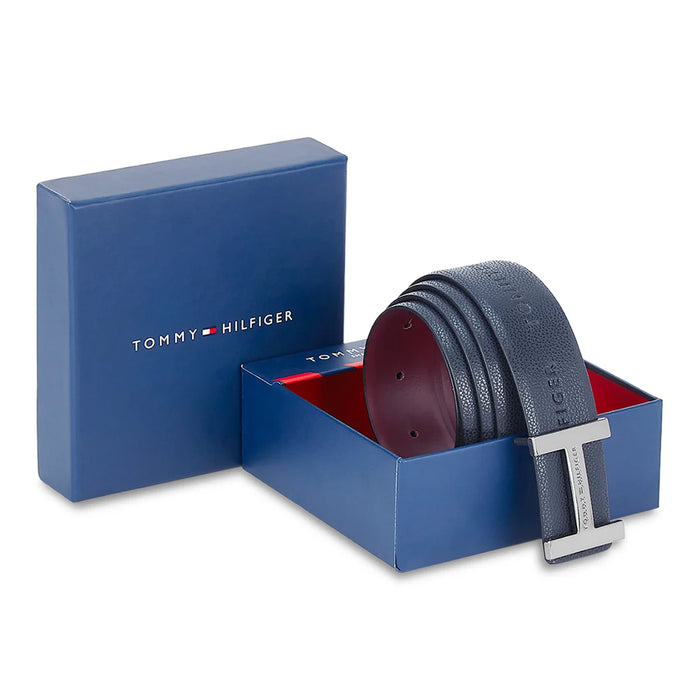 Tommy Hilfiger Avignon Men's Reversible Leather Belt-Navy