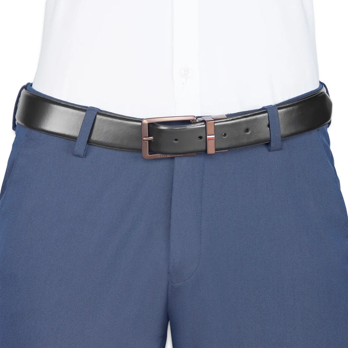 Tommy Hilfiger Aarhus Men's Reversible Leather Belt-Black