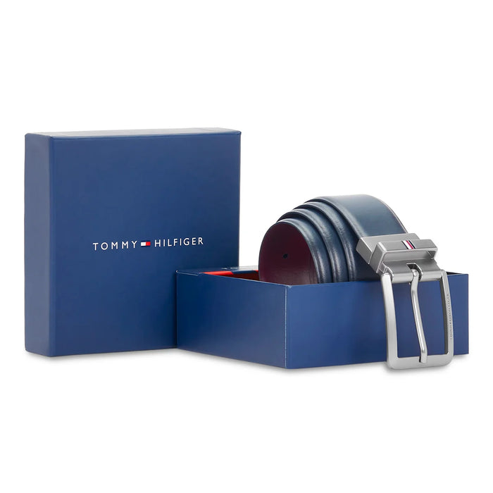 Tommy Hilfiger Aarhus Men's Reversible Leather Belt-Navy