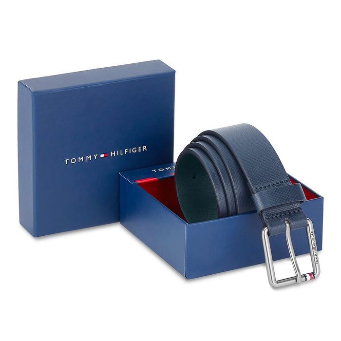 Tommy Hilfiger Horsens Men's Leather Belt-Navy