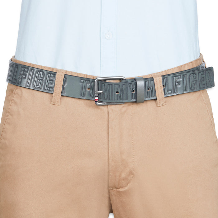 Tommy Hilfiger Kolding Men's Leather Belt-Grey