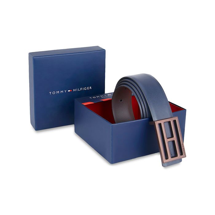 Tommy Hilfiger Leandro Men's Reversible Leather Belt-Navy