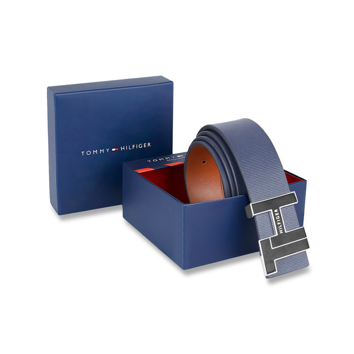 Tommy Hilfiger Struer Men's Reversible Leather Belt-Navy