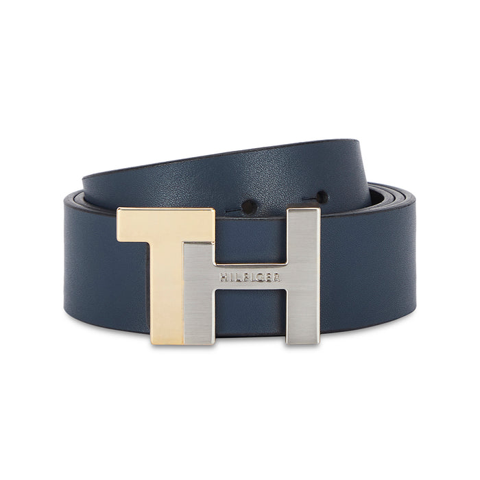 Tommy Hilfiger Skive Men's Reversible Leather Belt Navy