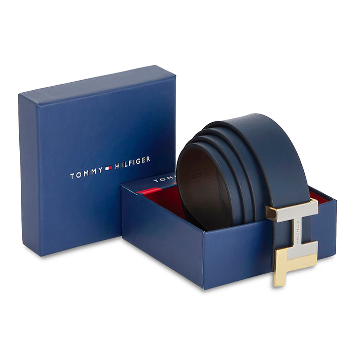 Tommy Hilfiger Skive Men's Reversible Leather Belt Navy