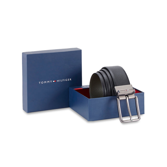 Tommy Hilfiger Holte Men's Reversible Leather Belt-Black